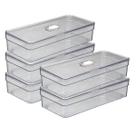 Organizador de Geladeira 3,6L com Tela Porta Ovos e Tampa 5un