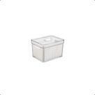 Organizador de Geladeira 3,8L Kit 4, 3, 2 ou 1 Uni com Tampa Grande Transparente Acrílico Trava Pote