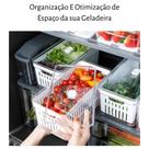 Organizador de geladeira clear fresh com cesto 5 litros natural