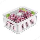 Organizador de Geladeira Clear Fresh Natural Com Cesto Escorredor Travas e Válvula Ou Organizador de Geladeira Clear Fresh Natural Com Cesto Escorredor Travas e Válvula Ou