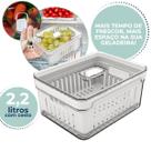 Organizador de Geladeira com Cesto 2,2L Clear Fresh Ou Organizador de Geladeira com Cesto 2,2L Clear Fresh Ou
