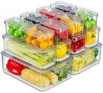 Organizador de geladeira KUMD, pacote com 14 tampas, PET transparente, sem BPA