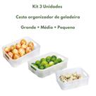 Organizador de Geladeira Transparente - Kit 3 Tamanhos Organizador de Geladeira Transparente - Kit 3 Tamanhos