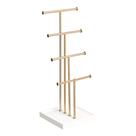 Organizador de Joias Amazon Basics com Suporte Vertical de Quatro Andares em Latão Branco Organizador de Joias Amazon Basics com Suporte Vertical de Quatro Andares em Latão Branco