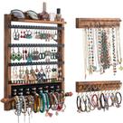 Organizador de joias QILICHZ Wood Hanging, montado na parede, conjunto de 3 peças