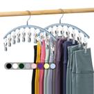Organizador de leggings Volnamal para armário, cabide de metal para calças de ioga com revestimento de borracha, pacote com 2 unidades com 10 clipes para 20 leggings, cabides, organizador de armário suspenso que economiza espaço para organizadores e armazenamento de armários, azul Organizador de leggings Volnamal para armário, cabide de metal para calças de ioga com revestimento de borracha, pacote com 2 unidades com 10 clipes para 20 leggings, cabides, organizador de armário suspenso que economiza espaço para organizadores e armazenamento de armários, azul