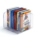 Organizador de Livros Maxcril Standard em Plástico com 3 Divisões para Mesa e Estante Cristal