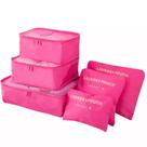 Organizador de Mala de Bagagem Viagem Kit 6 Peças Bolsa Cor:Rosa Chiclete