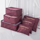 Organizador de Mala Viagem Necessaire Kit 6 Peças Vinho CBRN20652