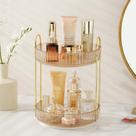 Organizador de maquiagem Aveniee Rotating 2 Tier for Vanity (Gold)