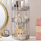 Organizador de maquiagem Aveniee Rotating 360 3 Tier para Vanity Grey