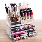 Organizador de maquiagem Cq acrílico transparente empilhável com 4 gavetas x2