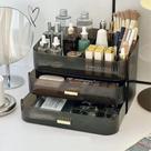 Organizador de maquiagem Decorcode Large com gavetas empilháveis pretas Organizador de maquiagem Decorcode Large com gavetas empilháveis pretas