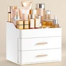 Organizador de maquiagem HBlife com 2 gavetas para Vanity All White Organizador de maquiagem HBlife com 2 gavetas para Vanity All White