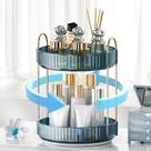Organizador de maquiagem INVSSENE 360 Rotating 2 Tiers Blue