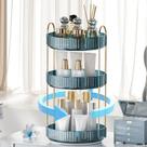 Organizador de maquiagem INVSSENE 360 Rotating 3 Tiers Blue