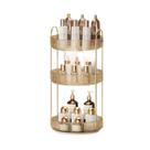 Organizador de maquiagem Siimmm 360 Rotating 3 Tier Gold