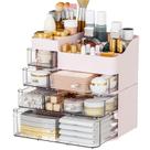 Organizador de maquiagem SuoXing for Vanity com 6 gavetas rosa