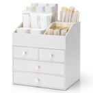 Organizador de maquiagem Vladimir Large Vanity PU Leather 4 gavetas Organizador de maquiagem Vladimir Large Vanity PU Leather 4 gavetas