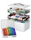 Organizador de Medicamentos CTIME Caixa Portátil para Comprimidos com 3 Níveis Organizador de Medicamentos CTIME Caixa Portátil para Comprimidos com 3 Níveis