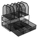 Organizador de mesa Amazon Basics Mesh com gaveta deslizante preta