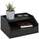 Organizador de mesa Ballucci de papel de 3 camadas com gaveta - preto