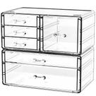 Organizador de mesa Cq acrílico transparente com 6 gavetas para cuidados com a pele Organizador de mesa Cq acrílico transparente com 6 gavetas para cuidados com a pele