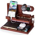 Organizador de Mesa de Cabeceira ZAPUVO - Docking Station de Madeira para Celular