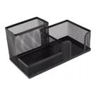 Organizador De Mesa Escritório Porta Caneta Cartão Treco de Metal 3 Divisórias Preto Organizador De Mesa Escritório Porta Caneta Cartão Treco de Metal 3 Divisórias Preto