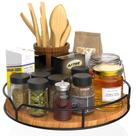 Organizador de mesa giratória Lazy Susan AXTEE de 9 polegadas carbonizado preto