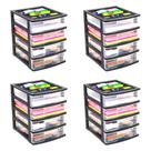 Organizador de Mesa Gracious Living com 4 Gavetas Preto/Transparente Kit com 4