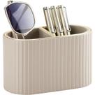 Organizador de mesa KINGFOM PU Leather com compartimento duplo Mocha Beige Organizador de mesa KINGFOM PU Leather com compartimento duplo Mocha Beige