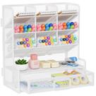 Organizador de mesa Marbrasse Larger Mesh com gaveta branca Organizador de mesa Marbrasse Larger Mesh com gaveta branca