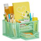 Organizador de mesa Marbrasse Mesh com 2 gavetas para escritório (verde)