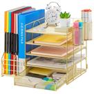 Organizador de mesa Marbrasse Rose Gold com suporte para arquivos de 5 camadas