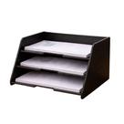 Organizador de Mesa MDF 3 Andares Porta Documentos A4 Preto 32x27cm Organizador de Mesa MDF 3 Andares Porta Documentos A4 Preto 32x27cm