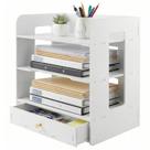 Organizador de Mesa Moontility de 3 Níveis Branco em PVC 32 x 24 x 36 cm