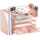 Organizador de mesa OPNICE Arquivo de papel de 5 camadas com gaveta e suporte para canetas