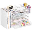 Organizador de mesa OPNICE Arquivo de papel de 5 camadas com gaveta e suporte para canetas