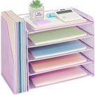 Organizador de Mesa OPNICE com 5 Níveis e Bandeja para Papéis Roxo