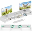 Organizador de Mesa OPNICE Suporte Duplo para Monitor com Gaveta Branco