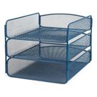 Organizador de mesa Safco Onyx Mesh 3 Tray Blue Steel