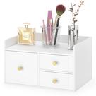 Organizador de Mesa Wisuce Essentials de Bambu com 3 Gavetas Branco