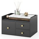 Organizador de Mesa Wisuce Essentials de Bambu com 3 Gavetas Preto
