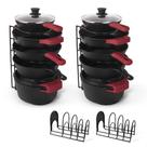Organizador de panelas e frigideiras Cuisinel prateleira de frigideiras pesada de 15" Pacote com 2 Organização de armazenamento de bancadas/armários de cozinha Suporte para assadeira, tábua de cortar, utensílios de cozinha de ferro fundido, prato e suporte de tampa