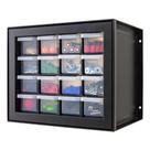Organizador de parafusos IRIS USA, armário de peças de 16 gavetas, preto