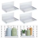Organizador de parede Magnetic Pegboard Shelves, pacote com 4, Therwen White Organizador de parede Magnetic Pegboard Shelves, pacote com 4, Therwen White