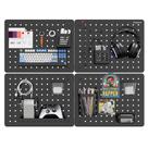 Organizador de parede Pegboard, kit combinado PEGZONE, 4 unidades, preto