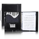 Organizador de pastas para partituras corais Musfunny Black PU Leather Organizador de pastas para partituras corais Musfunny Black PU Leather
