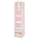 Organizador de pendurar em tecido MDesign Jane Collection rosa/branco